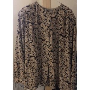 Pendleton Sophisticates Button Down Blouse Shirt 100% Polyester Vtg.